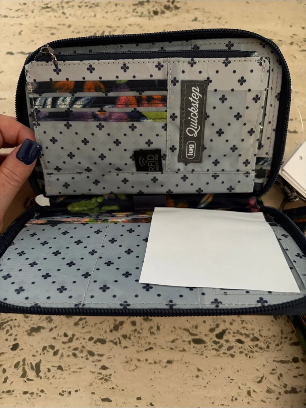 Lug Quickstep Convertible Wallet in Bloom Navy